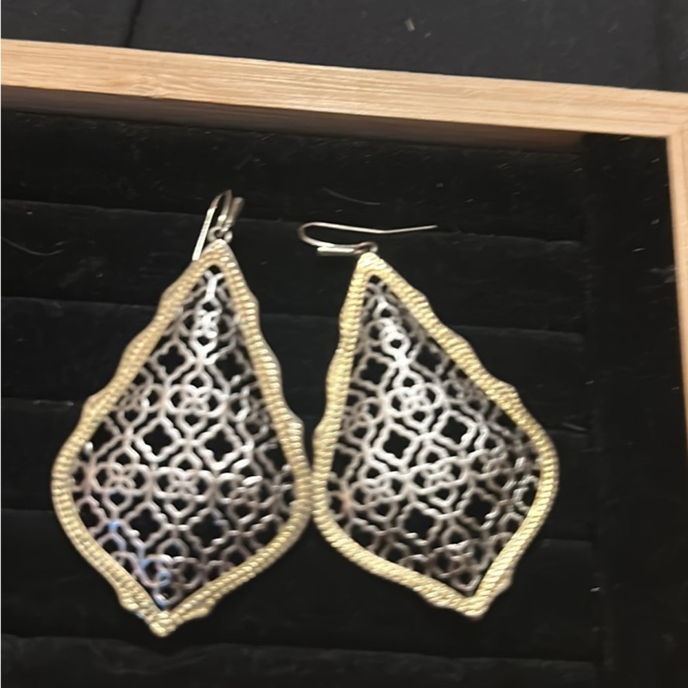 Kendra Scott Gold and Silver Filigree Earrings
